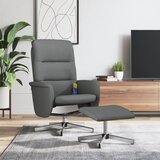  The Living Store Masažni naslanjač s stolčkom za noge temno sivo blago - Masažni Naslanjač, (21493705) | Shoptok.si