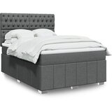  Krevet s oprugama i madracem tamnosivi 140x190 cm od tkanine | shoptok.hr