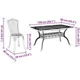 Set od 3 Bijela Lijevani Aluminij 150 x 90 x 72 cm | shoptok.hr