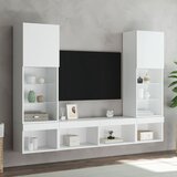  5-dijelni zidni TV elementi s LED bijeli od konstruiranog drva | Eponuda.com