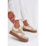 Boto Women's Platform Sneakers with Sheepskin Beige Frelina | Shoptok.si