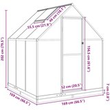  Staklenik s okvirom zeleni 169 x 169 x 202 cm aluminijski | shoptok.hr