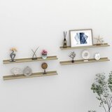 Maison Chic 4 kosi Stenske Police - Viseče police bele in sonoma hrast 80x9x3 cm, (21793502) | Shoptok.si