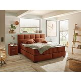 MID.YOU POSTELJA Z VZMETNICO 160 cm x 200 cm , tekstil, leseni material barve konjaka | Shoptok.si