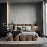 MID.YOU OBLAZINJENA POSTELJA 160 cm x 200 cm , les, tekstil, leseni material rjava | Shoptok.si