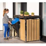  Westman - Spremište za 2 kante za smeće s krovom za biljke Planta | srebro | 2x240L | 84x134x124 cm - BRANDED IN GERMANY | shoptok.hr