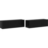 vidaXL Set TV kabineta od 5 dijelova, zidno montiran, crni hrast, konstruirano drvo | shoptok.hr