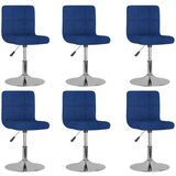 vidaXL Vrtljivi jedilni stoli 6 kosov modro blago, (20943239) | Shoptok.si