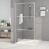 Pregrada za tuš srebrna 100 x 195 cm s prozirnim staklom ESG | shoptok.hr