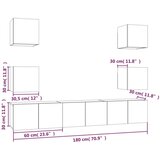 Komplet TV omaric 7-delni dimljen hrast konstruiran les, (20732920) | Shoptok.si