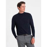 Ombre Men's knitted half-golf with viscose - navy blue | shoptok.hr