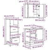 vidaXL Komplet pohištva za kopalnico 3 pcs Črni hrast 65 x 33 x 60 cm | Shoptok.si