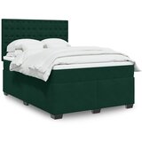  Krevet s oprugama i madracem tamnozeleni 140x190 cm baršunasti | shoptok.hr