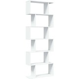 vidaXL Pregrada s knjižno omaro 6-nadst. bela 70x24x193 cm inž. les | Shoptok.si