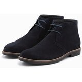 Ombre Men's leather tied ankle boots - navy blue | Shoptok.si