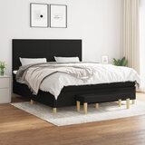 vidaXL Krevet s oprugama i madracem crni 160x200 cm od tkanine Cijene