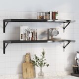 vidaXL Zidne police 2 kom 100 x 30 cm crne nehrđajući čelik | shoptok.hr