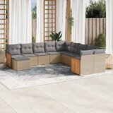 Maison Chic Seti vrtnega pohištva - Vrtna garnitura - Vrtni pohištvo set 11-delna z blazinami bež poli ratan, (21820128) | Shoptok.si