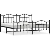 Metalni okvir kreveta uzglavlje i podnožje crni 200x200 cm | Eponuda.ba