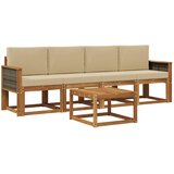 vidaXL Zunanja garnitura za sedenje z blazino 4 pcs Naravna, (5000282127) | Shoptok.si
