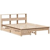 vidaXL Krevet s regalom za knjige bez madraca 160x200 cm od borovine | shoptok.hr