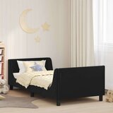  Otroški posteljni okvir z vznožjem Črna 90 x 200 cm Žamet, (5000104790) | Shoptok.si