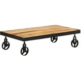  Stolić za kavu s kotačima od masivnog drva manga 100x55x26 cm | shoptok.hr