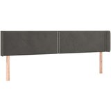  Vzglavje z ušesi temno sivo 203x16x78/88 cm žamet, (20739304) | Shoptok.si