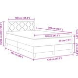 Box Spring Krevet s Madracem &amp LED Tamnoplavi 120x200 cm Baršun | shoptok.hr