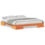  Posteljni okvir Rjava 200 x 200 cm Trdna borovina, (5000127679) | Shoptok.si