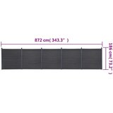 vidaXL Set panela za ogradu sivi 872x186 cm WPC | shoptok.hr