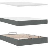 vidaXL Otomanski posteljni okvir z vzmetnico siv 140x200 cm blago | Shoptok.si