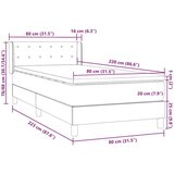 Box Spring krevet s madracem svijetlo sivi 80x220 cm samt | shoptok.hr