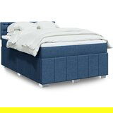 vidaXL Box spring postelja z vzmetnico modra 160x200 cm blago, (21307160) | Shoptok.si