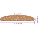  Prostirke za stepenice 30 kom 65x21x4 cm bež poluokrugle velike | shoptok.hr