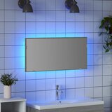  Ogledalo Zidne Siva sonoma 80 x 37 cm Staklo i inženjerski drvo | shoptok.hr