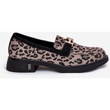 VINCEZA Leather Patent Loafers Leopard 66790 Black | Shoptok.si