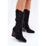 S. BARSKI Perforated Cowboy Boots On Heel Black S.Barski | Eponuda.ba