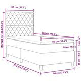 vidaXL Box Spring Krevet s Madracem Tamno Zelena 80x200 cm Baršun | shoptok.hr