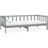  Dnevni ležaj s madracem 90 x 200 cm sivi od masivne borovine | shoptok.hr