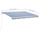  Samostojeća tenda na ručno uvlačenje 300 x 250 cm plavo-bijela | shoptok.hr