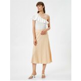 Koton A-Line Midi Skirt, Normal Waist Zippered, Linen Blend. Cene