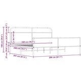 Metalni Kovinski posteljni okvir brez vzmetnice sonoma hrast 200x200 cm, (21611042) | Shoptok.si