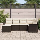  Sjedeća garnitura za vrt 6 kom. Smeđa poliratan 242,5 x 132,5 x 85 cm | shoptok.hr