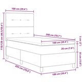  Krevet s podnom oprugom i madracem Tamnosmeđi 100x200 cm Tkanina | shoptok.hr