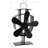 vidaXL Ventilator za kamin na toploto s 5 krili črn, (21222573) | Shoptok.si