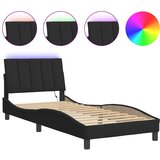 Furnova Posteljni okvir z LED lučkami črn 90x190 cm žamet, (21936823) | Shoptok.si