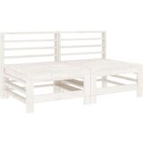  Srednje vrtne sofe 2 kom bijele od masivne borovine | shoptok.hr