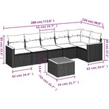  7-dijelni set vrtnih sofa od poliratana s jastucima crni | shoptok.hr