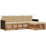 vidaXL Zunanja garnitura za sedenje 4 pcs Naravna in bež Poliester, (5000280034) | Shoptok.si